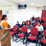 Dr Milly Chatterjee interacting with the students