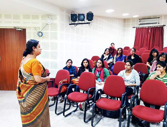 Dr Milly Chatterjee interacting with the students