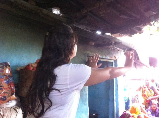 Mehak interacting with the community women