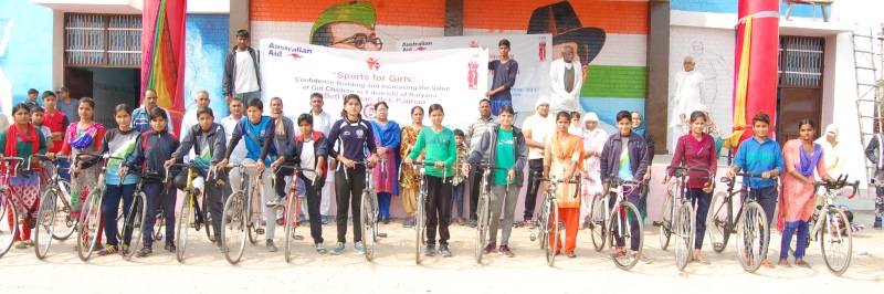 Sub-District Level Cycling Competition at Rajiv Gandhi Stadium, Palra, Jhajjar